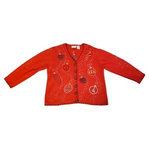 Basic Editions Holiday Size XL Womens Christmas Cardigan